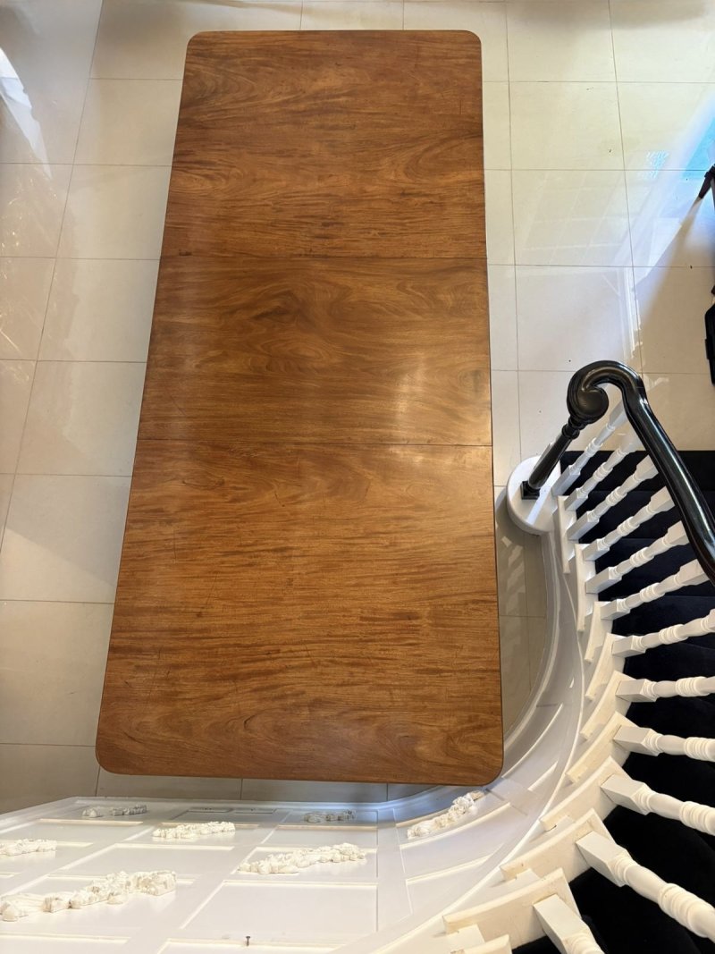 Outstanding Quality 16 Seater Antique George III Figured Mahogany Two Pilar Dining Table - Image 3